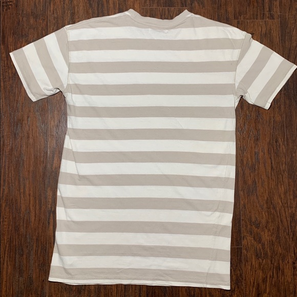Urban Outfitters White/Tan Striped T-shirt - Picture 4 of 5